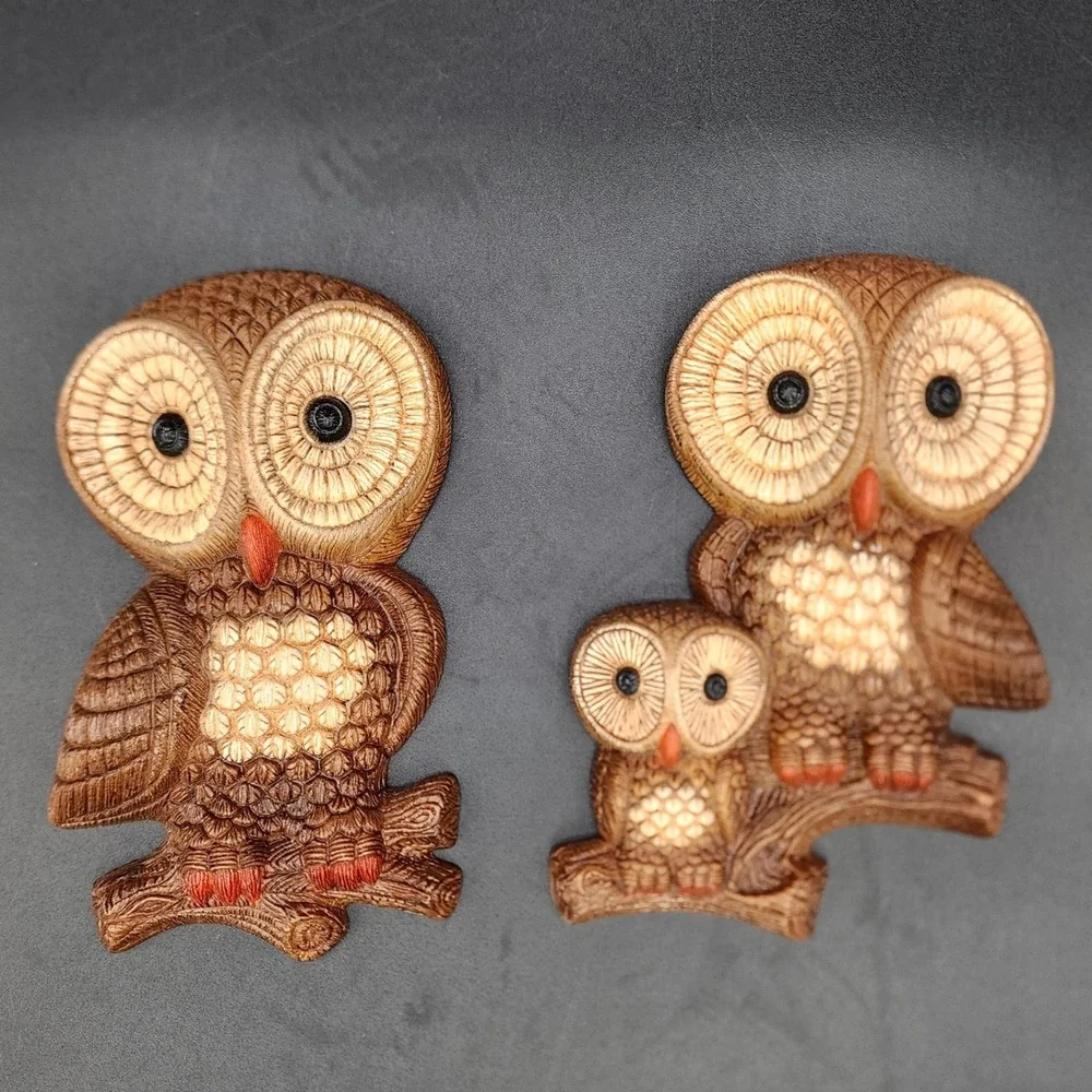 Vintage Foam Craft 1981 Brown Owl Wall Hanging Set Foam Retro MCM Cottagecore